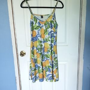Floral Summer Dress with Lemon Print
